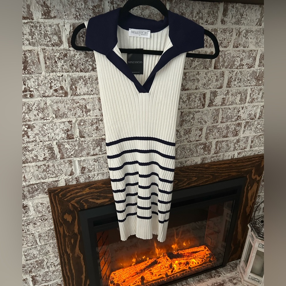 NWT!!!Cream and white tight fited dress